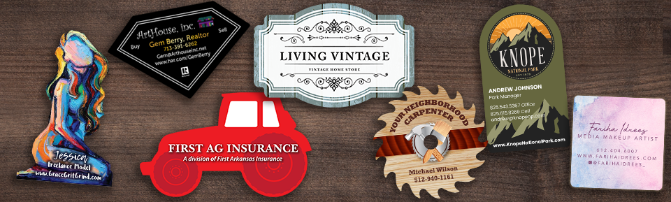 Custom Shapes | Die Cut Business Cards | Plastic Printers, Inc.